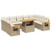 vidaXL Salon de jardin avec coussins 10 pcs beige r&eacute;sine tress&eacute;e
