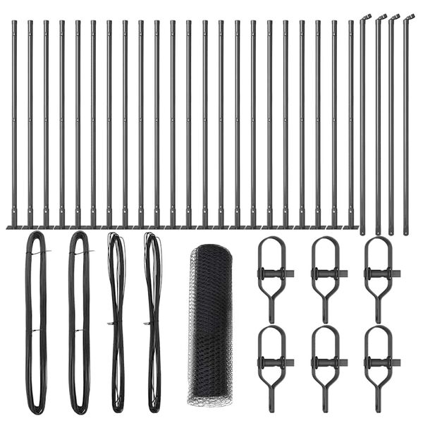 vidaXL Poteau de cl&ocirc;ture. Gris 50 x 0,6 m (maille de 13 mm)