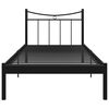vidaXL Cadre de lit Noir Métal 90x200 cm