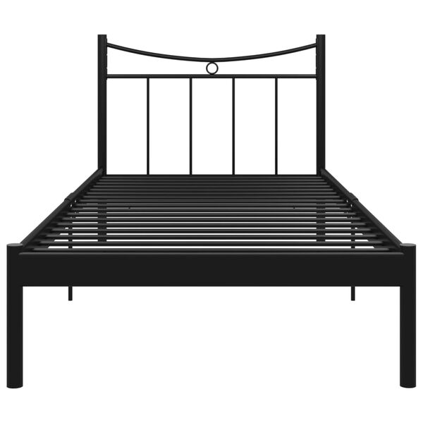 vidaXL Cadre de lit Noir Métal 90x200 cm