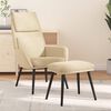 vidaXL Chaise de relaxation avec tabouret Cr&egrave;me Tissu