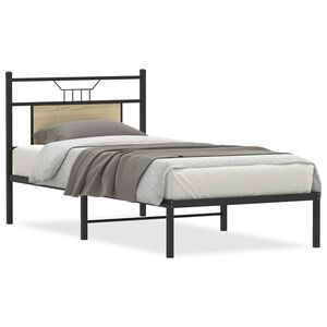 vidaXL Cadre de lit sans matelas ch&ecirc;ne sonoma 75x190 cm