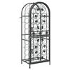 vidaXL Casier &agrave; bouteilles 41 bouteilles noir 45x36x120 cm fer forg&eacute;