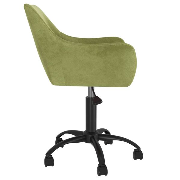 vidaXL Chaise pivotante de salle &agrave; manger Vert clair Velours