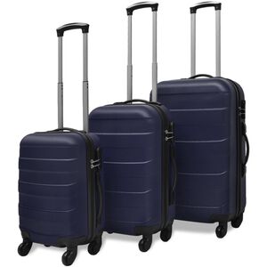 vidaXL Valise rigide 3 pi&egrave;ces Bleu 45,5/55/66 cm
