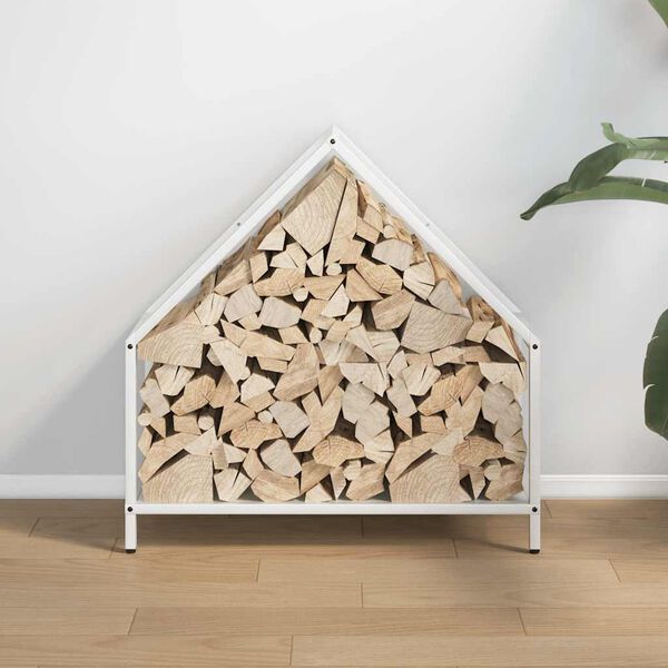 vidaXL Portant de bois chauffage blanc 60x25x60 cm