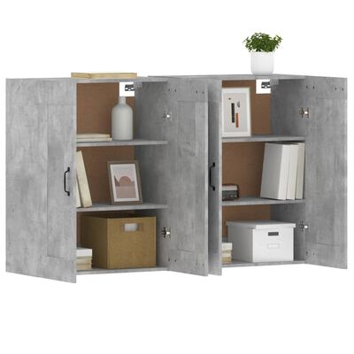 vidaXL Armoires murales 2 pcs gris béton bois d'ingénierie