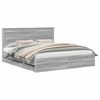 vidaXL Cadre de lit Gris Sonoma 200 x 200 cm Bois Ing&eacute;nierie