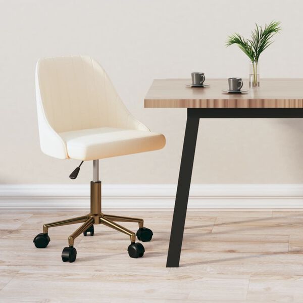 vidaXL Chaise pivotante de salle &agrave; manger Cr&egrave;me Velours