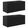 vidaXL Jardini&egrave;res avec 2 pots 2 pcs noir 72x30x32 cm r&eacute;sine tress&eacute;e