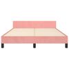 vidaXL Cadre de lit et tête de lit sans matelas rose 140x190cm velours