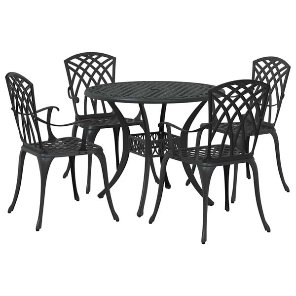 vidaXL Ensemble de salle &agrave; manger pour jardin 5 pcs Noir