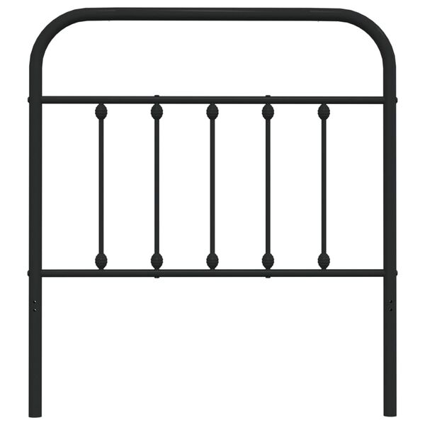 vidaXL T&ecirc;te de lit de remplacement m&eacute;tal noir 90 cm