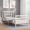 vidaXL Cadre de lit sans matelas blanc bois massif