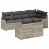 vidaXL Ensemble de canap&eacute; de jardin 7 pc Gris clair Poly rotin