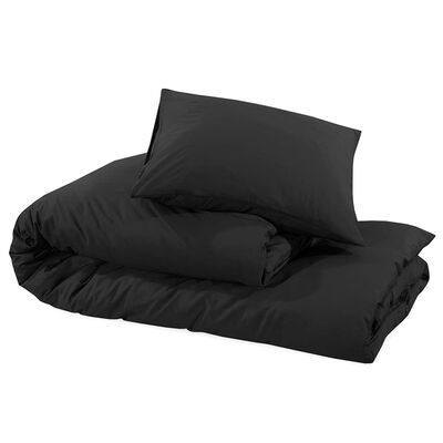 vidaXL Ensemble de housse de couette Noir 200x200 cm Microfibre légère