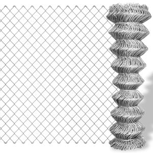 vidaXL Cl&ocirc;ture &agrave; mailles losang&eacute;es Acier galvanis&eacute; 25x1 m Argent&eacute;