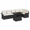 vidaXL Ensemble de canap&eacute; de jardin 7 pc Noir