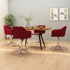 vidaXL Chaises pivotantes &agrave; manger lot de 4 Rouge bordeaux Tissu