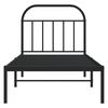 vidaXL Cadre de lit m&eacute;tal sans matelas avec t&ecirc;te de lit noir 90x190 cm