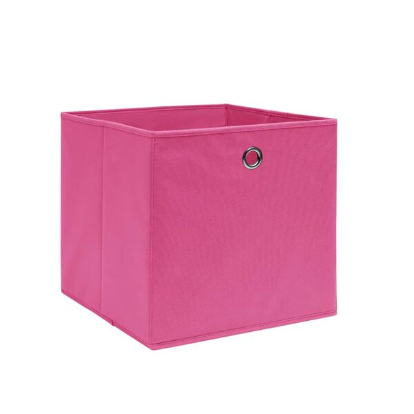 vidaXL Boîtes de rangement 4 pcs Tissu intissé 28x28x28 cm Rose