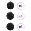 vidaXL Ensemble de Boules de No&euml;l XL 9 pcs Noir Plastique