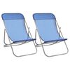 vidaXL Chaises plage pliantes lot de 2 textil&egrave;ne acier enduit poudre
