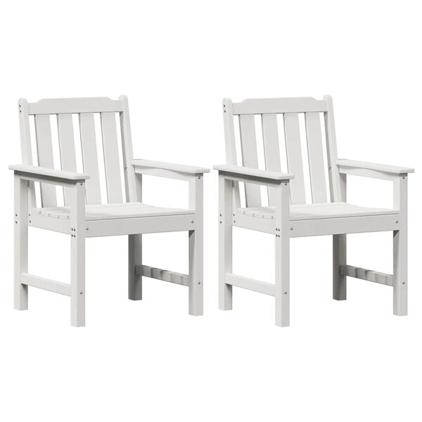 vidaXL Chaise de jardin. 2 pcs Blanc 65,5 x 59 x 88 cm HDPE
