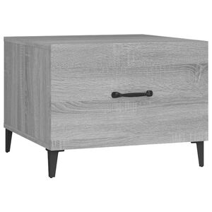 vidaXL Table basse avec pieds en m&eacute;tal Sonoma gris 50x50x40 cm