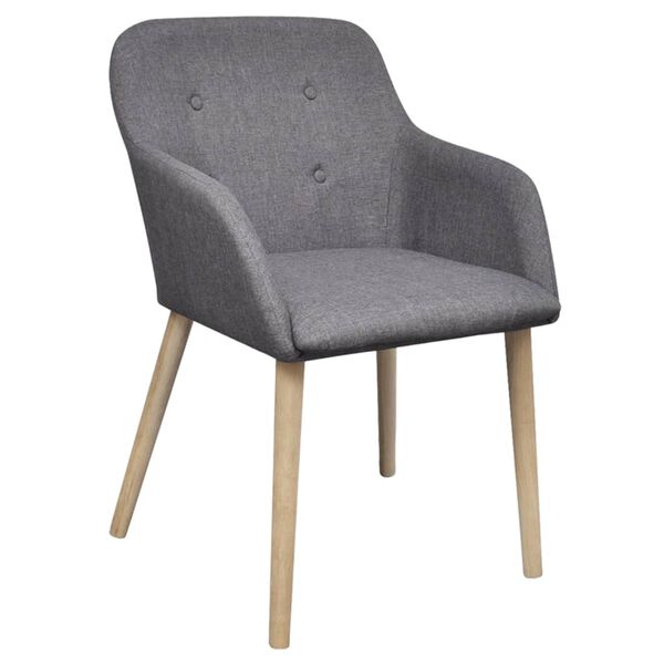 vidaXL Chaises à manger lot de 6 gris clair tissu et chêne massif
