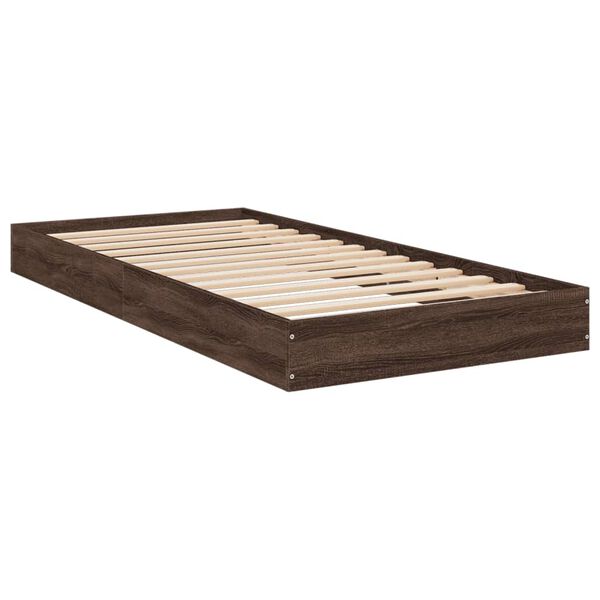 vidaXL Cadre de lit sans matelas ch&ecirc;ne marron 75x190cm bois ing&eacute;nierie