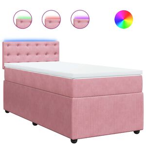 vidaXL Sommier &agrave; lattes de lit et matelas Rose 80x200 cm Velours