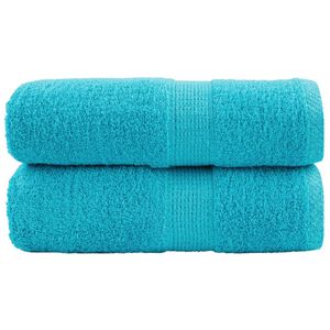 vidaXL Serviettes de toilette premium SOLUND 2 pcs Turquoise 30x30 cm