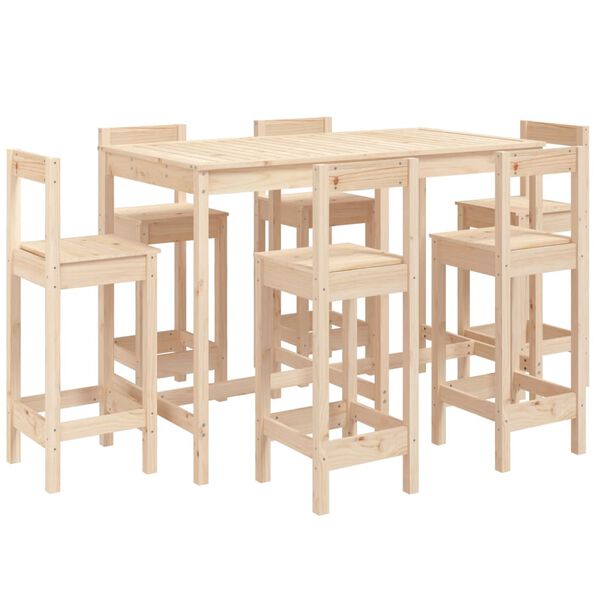 vidaXL Ensemble de bar de jardin 7 pcs Bois de pin massif