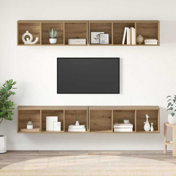 vidaXL Ensemble meuble TV 4 pcs Chêne artisanal 37 x 37 x 107,5 cm