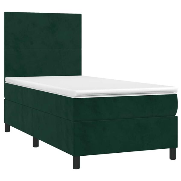 vidaXL Sommier &agrave; lattes de lit avec matelas Vert fonc&eacute; 90x190 cm