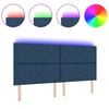 vidaXL T&ecirc;te de lit avec des lumi&egrave;res &agrave; LED R&eacute;glable Bleu 200 cm tissu