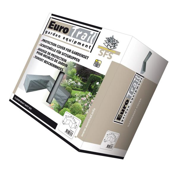 Eurotrail Housse de meubles en L 255x255x100/70 cm Gris