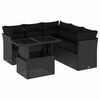 vidaXL Salon de jardin 6 pcs avec coussins noir r&eacute;sine tress&eacute;e