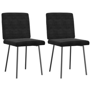 vidaXL Chaises &agrave; manger lot de 2 Noir Velours