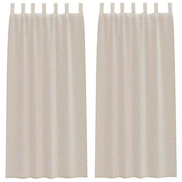 vidaXL Rideau en Voile 2 pcs Couleur sable 260 x 140 cm Polyester