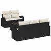 vidaXL Ensemble de canap&eacute; de jardin 6 pc Noir polyrotin