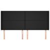 vidaXL T&ecirc;te de lit avec oreilles Noir 203x16x118/128 cm Similicuir