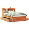 vidaXL Lit biblioth&egrave;que sans matelas cire marron 140x200 cm pin massif