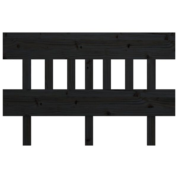 vidaXL T&ecirc;te de lit Noir 138,5x3x81 cm Bois massif de pin