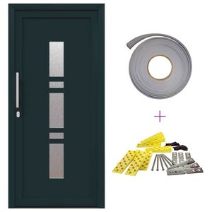 vidaXL Porte Frontale 108 x 208 cm PVC Anthracite