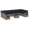 vidaXL Ensemble de canap&eacute; de jardin 11 pcs avec coussins gris r&eacute;sine tress&eacute;e