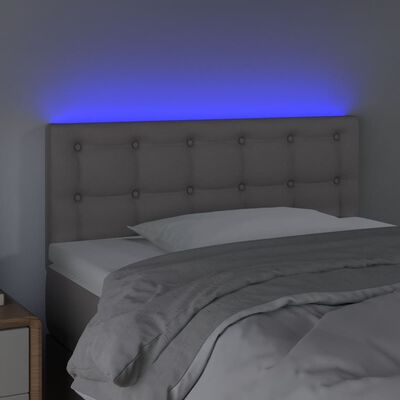vidaXL Tête de lit à LED Gris 100x5x78/88 cm Similicuir