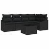 vidaXL Ensemble de canap&eacute; de jardin 6 pc Noir polyrotin