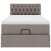vidaXL Cadre de lit ottoman avec matelas taupe 80x200 cm tissu